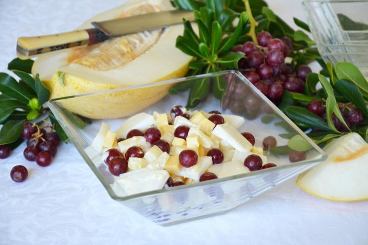 Tropical Fruit Salad with a Zesty Garlic Mayo Twist