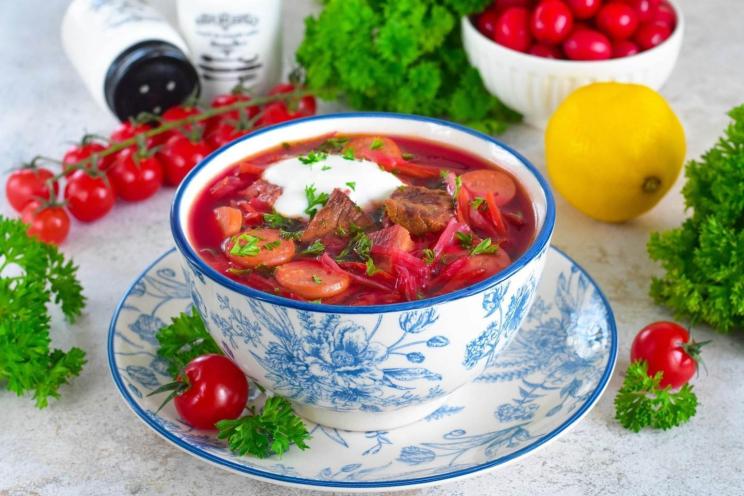 Classic Moscow Borscht with Smoked Meats