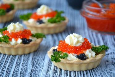 Cheese and Caviar Tartlets