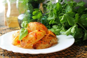 Roasted Sliced Baby Potatoes