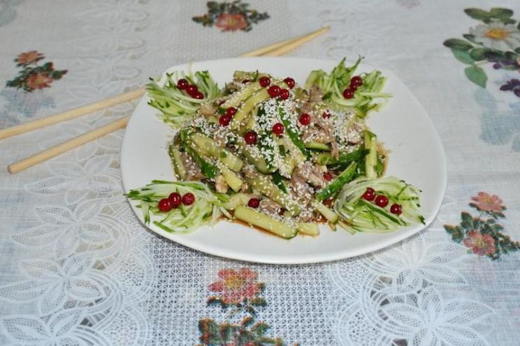 Beef and Cucumber Soy Salad