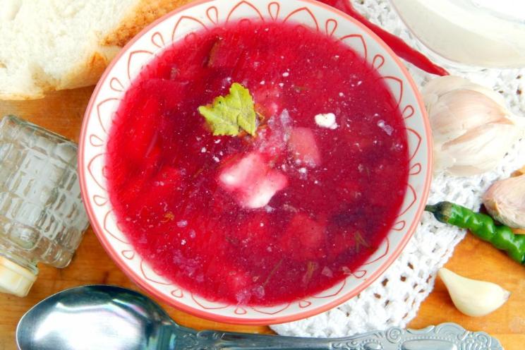 Chicken Beet Borscht with Tomato Paste
