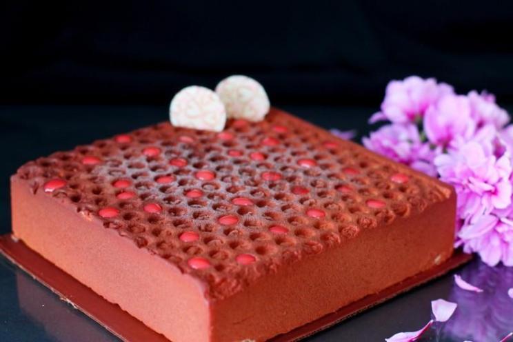 Caramel Velor Cake with Sea Buckthorn Marmalade