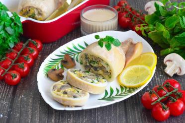 Stuffed Squid with Mushrooms and Egg Delight