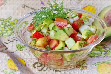 Fresh Summer Cucumber, Tomato & Avocado Salad