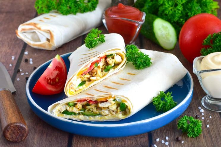 Chicken and Cheese Lavash Wraps