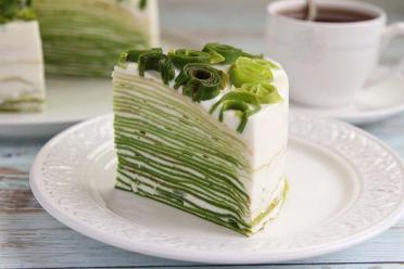 Spinach Green Pancake Cake
