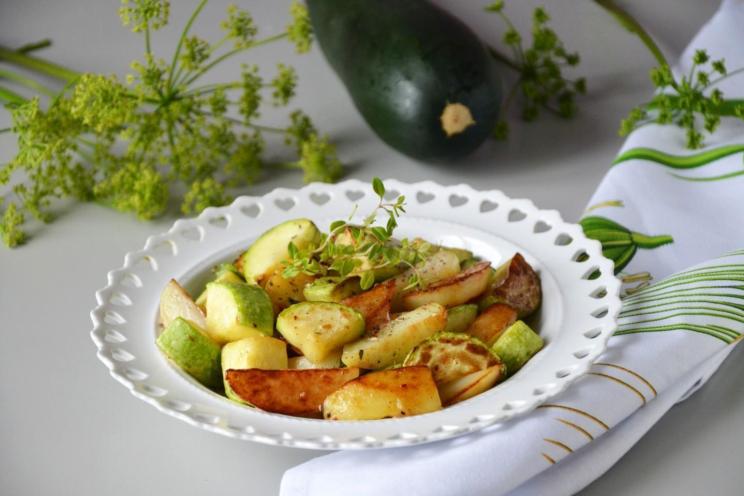 Pan-Fried Potatoes and Zucchini