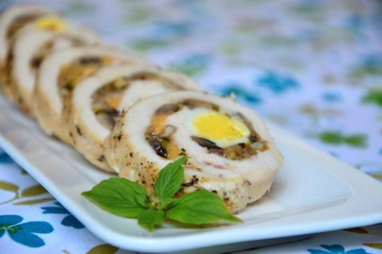 Chicken Rolls with Mushrooms and Quail Eggs Chicken Rolls with Mushrooms and Quail Eggs