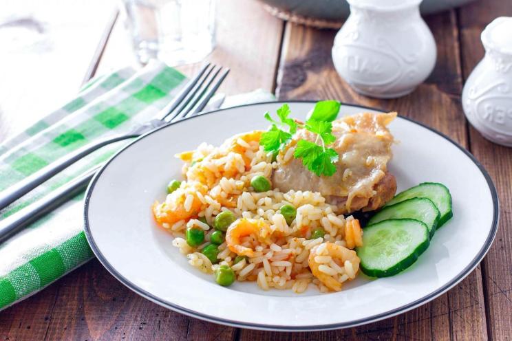 Mediterranean Chicken and Shrimp Rice Skillet Mediterranean Chicken and Shrimp Rice Skillet