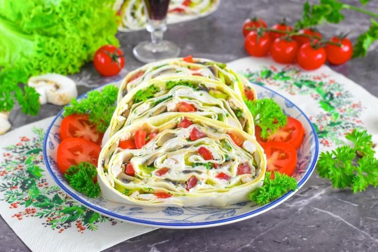 Chicken & Mushroom Lavash Roll Delight Chicken & Mushroom Lavash Roll Delight