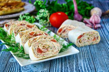 Crab Stick and Cheese Pita Roll