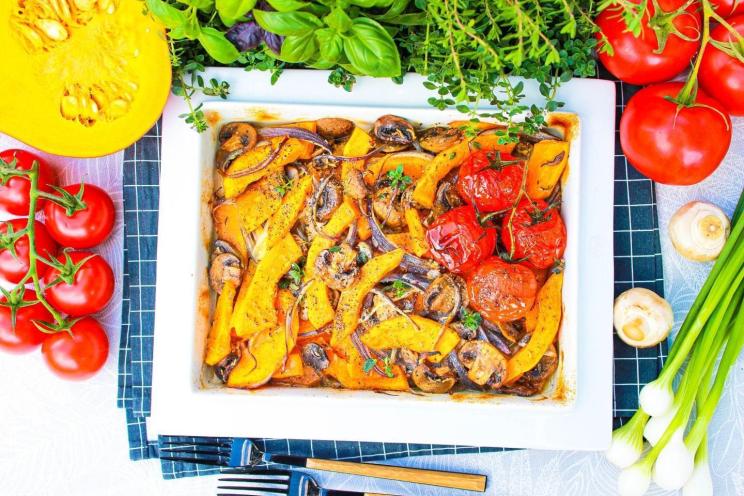 Oven-Baked Pumpkin and Mushrooms Oven-Baked Pumpkin and Mushrooms