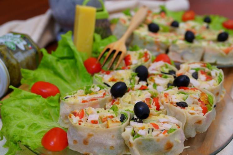 Chicken and Fish Lavash Rolls: Quick and Easy Appetizer