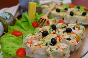 Chicken and Fish Lavash Rolls: Quick and Easy Appetizer