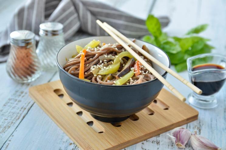 Spicy Vegetable Buckwheat Noodles
