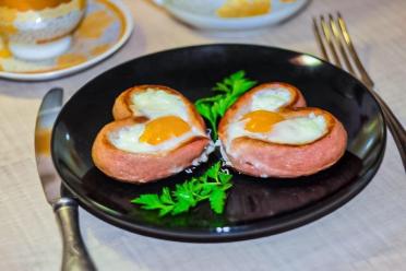 Valentine's Heart-Shaped Egg and Sausage Breakfast