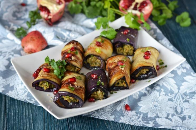 Savory Eggplant Walnut Rolls Savory Eggplant Walnut Rolls
