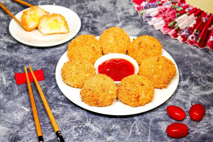 Cheese-Stuffed Japanese Rice Balls