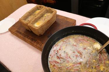Traditional Polish Żurek Soup with Smoked Meats