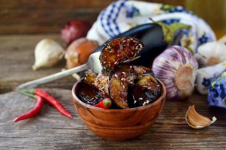 Sweet and Sour Crispy Fried Eggplants