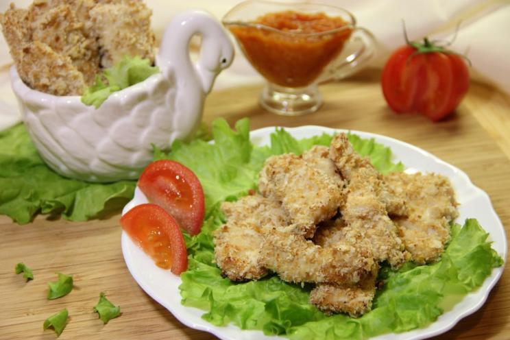 Baked Sour Cream Chicken Fillets in Breadcrumbs