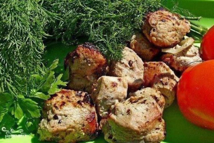 Grilled Pork Shashlik with Onions Grilled Pork Shashlik with Onions