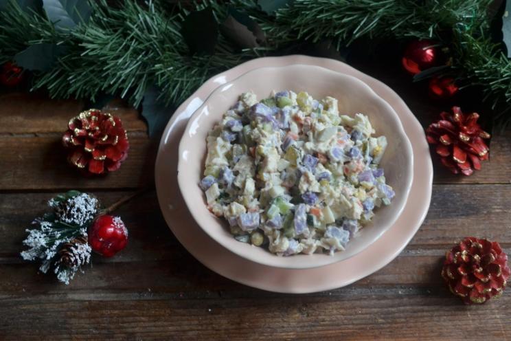 Purple Potato & Cucumber Olivier Salad