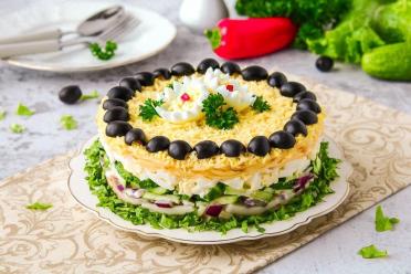 Squid, Cheese, Egg, & Cucumber Salad