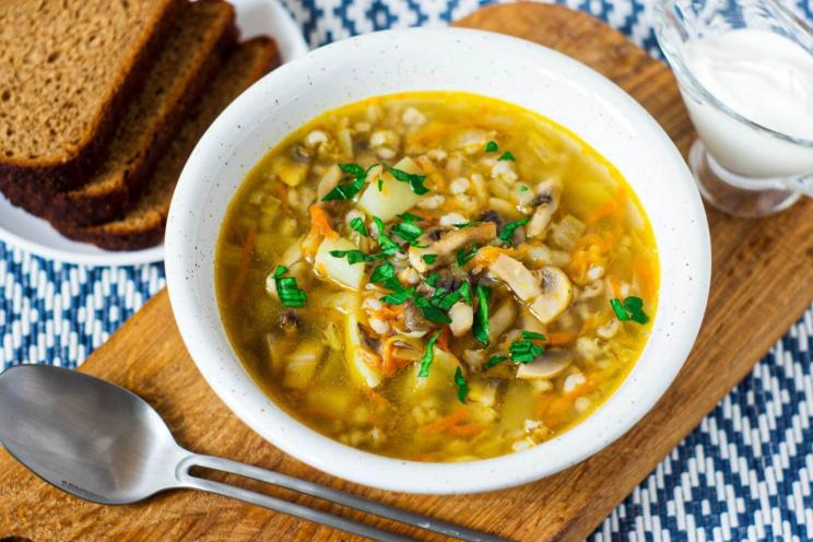Hearty Mushroom Barley Potato Soup