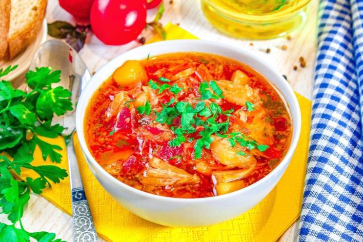 Hearty Potato Borscht with Lard and Garlic Hearty Potato Borscht with Lard and Garlic