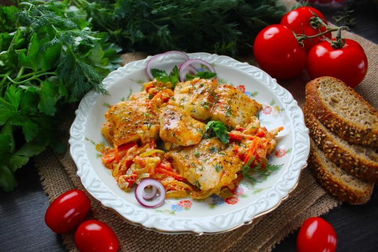 Creamy Pangasius with Veggies in a Pan