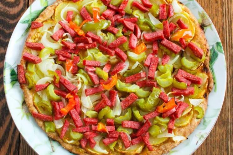 Sausage Pizza with Crispy Thin Crust (No Cheese) Sausage Pizza with Crispy Thin Crust (No Cheese)