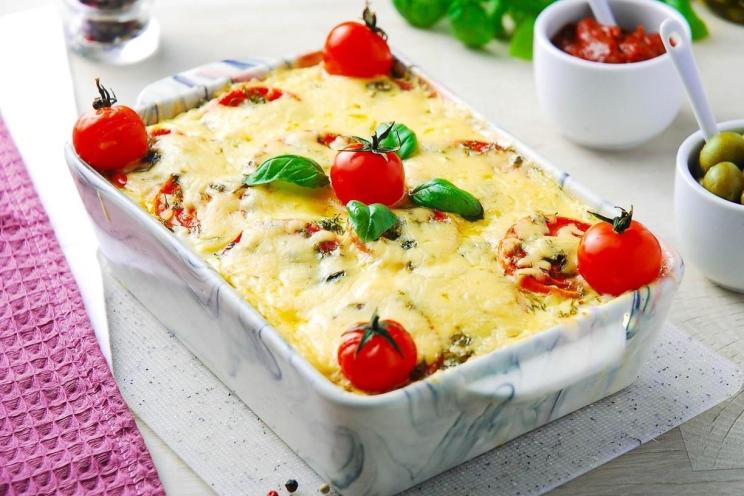 Chicken Zucchini Casserole with Cheese and Tomatoes