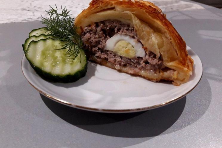 Meat Pie with Hidden Egg Delight
