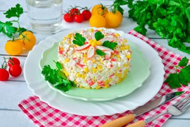 Crab Stick and Rice Salad with Egg