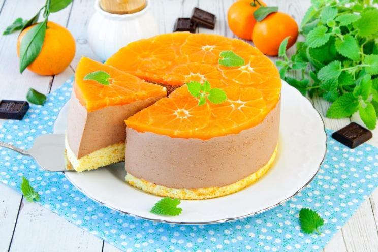 Easy Tangerine Chocolate Mousse Cake for Beginners