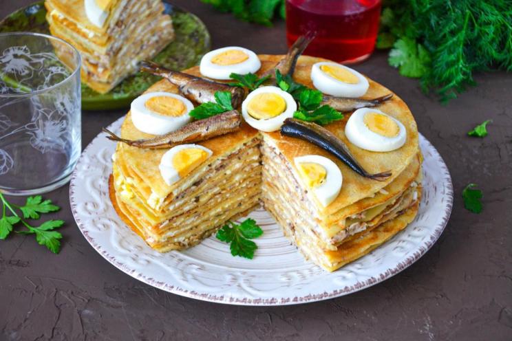 Savory Holiday Pancake Cake