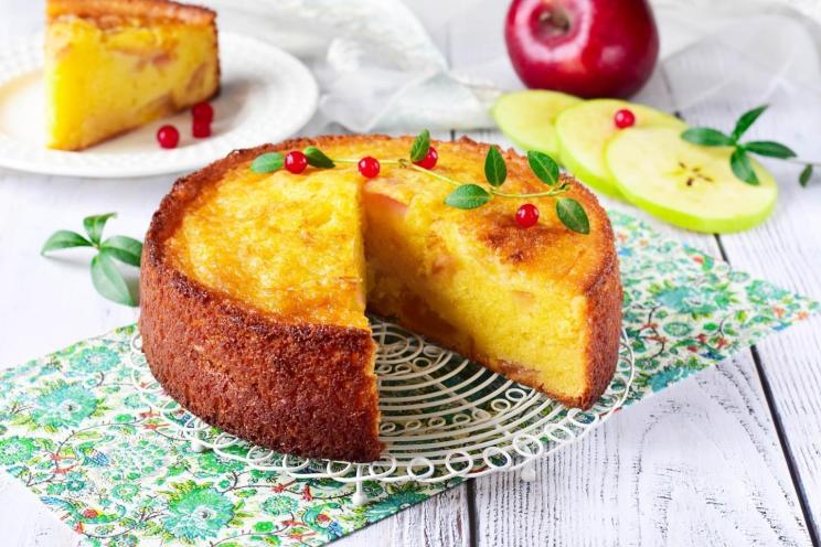 Fluffy Apple Kefir Semolina Pie