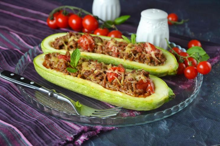 Baked Stuffed Zucchini with Meat and Cheese Baked Stuffed Zucchini with Meat and Cheese