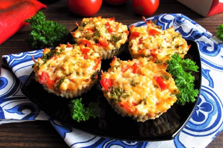 New Year Veggie Cottage Cheese Snack Muffins New Year Veggie Cottage Cheese Snack Muffins