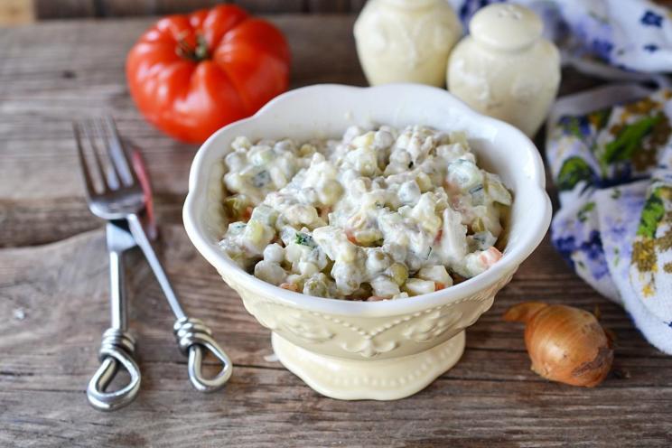 Hearty Olivier Meat Salad