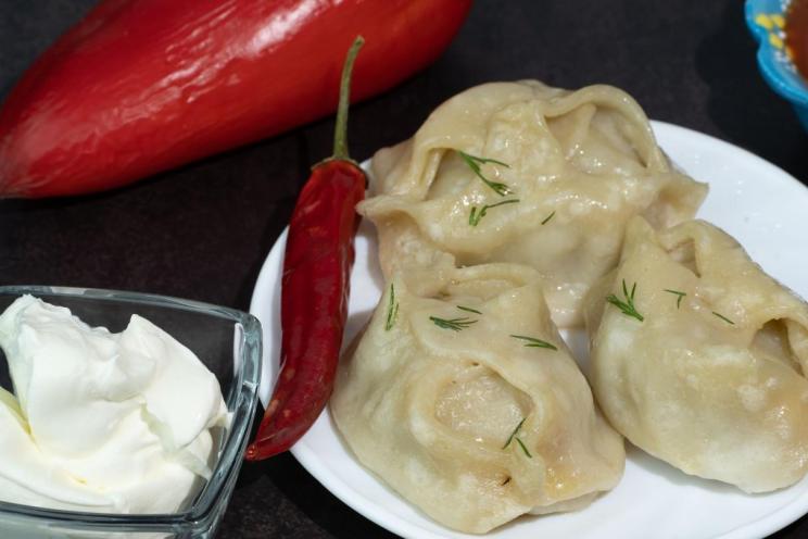 Meat and Onion Stuffed Choux Pastry Manti