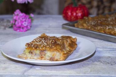Savory Pork Puff Pastry Pie