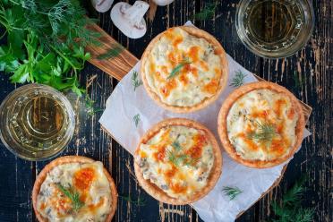 Chicken and Mushroom Julienne Tartlets