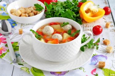 Quick & Healthy Chicken Meatball Soup