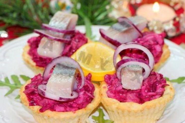 Mini Herring Tartlets in Potato Shells