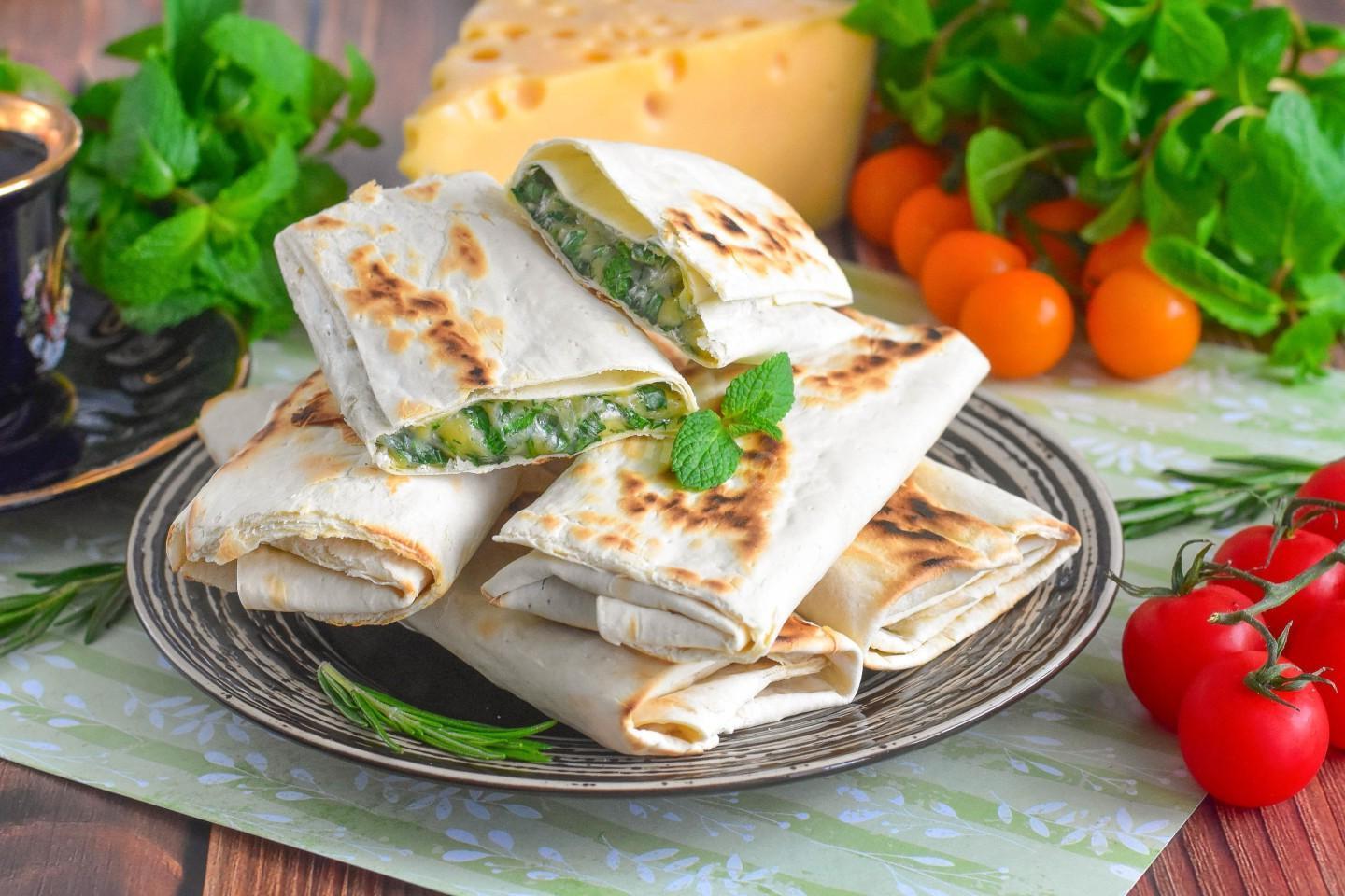 Cheese and Herb Lavash Snack Cheese and Herb Lavash Snack