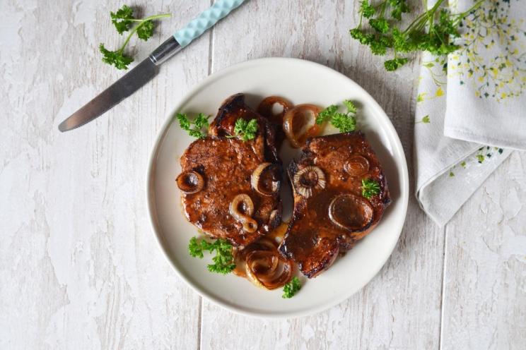Soy-Baked Pork with Onion Rings