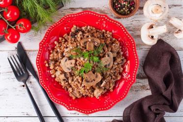 Quick Buckwheat with Mushrooms and Onions